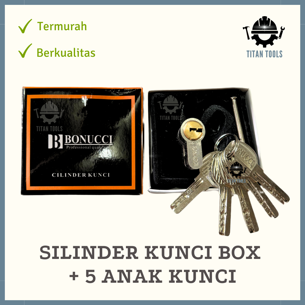 Silinder Cylinder Kunci Pintu Rumah Kuningan Besar Dengan 5 Anak Kunci / Anak Silinder Kunci Kompute