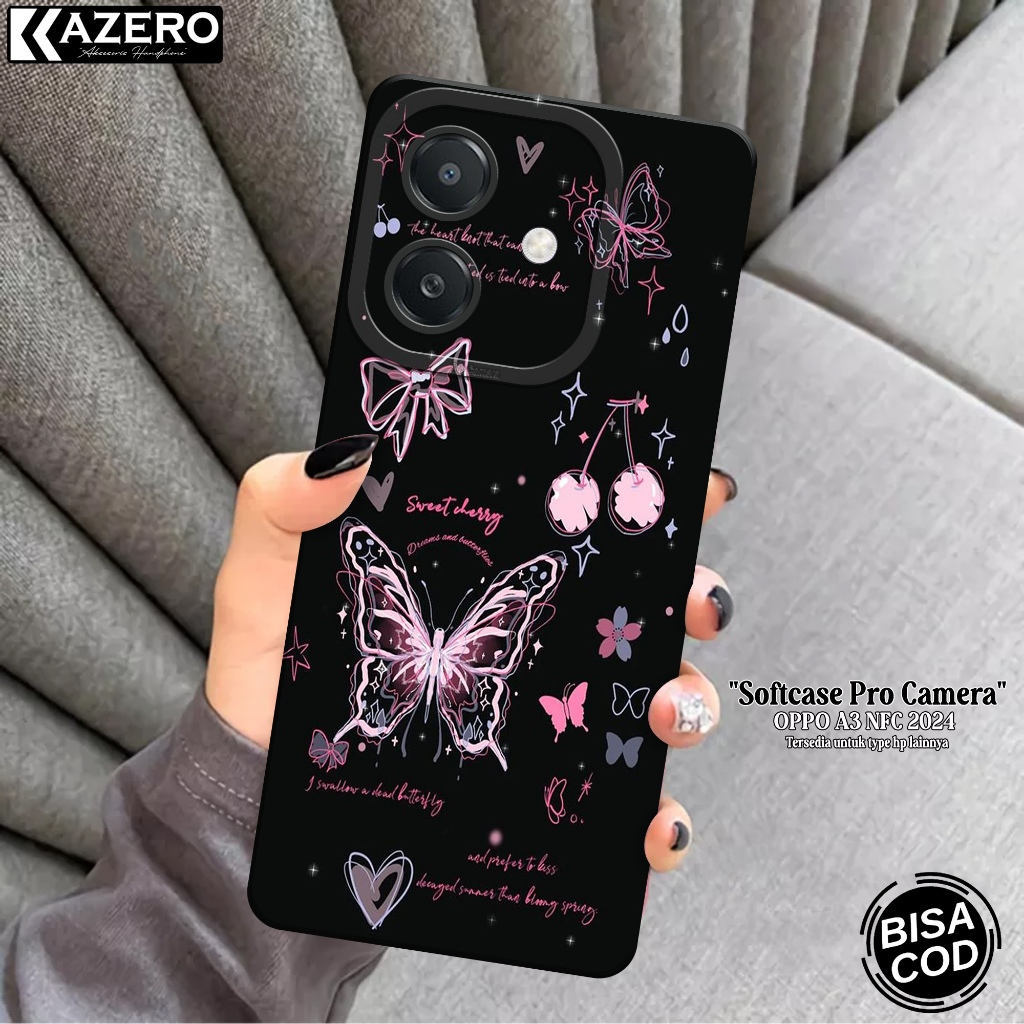 KAZERO Softcase OPPO A3 NFC 2024 Fashion Case Aesthetic Case OPPO A3 NFC 2024 Silikon Pro Camera Kes