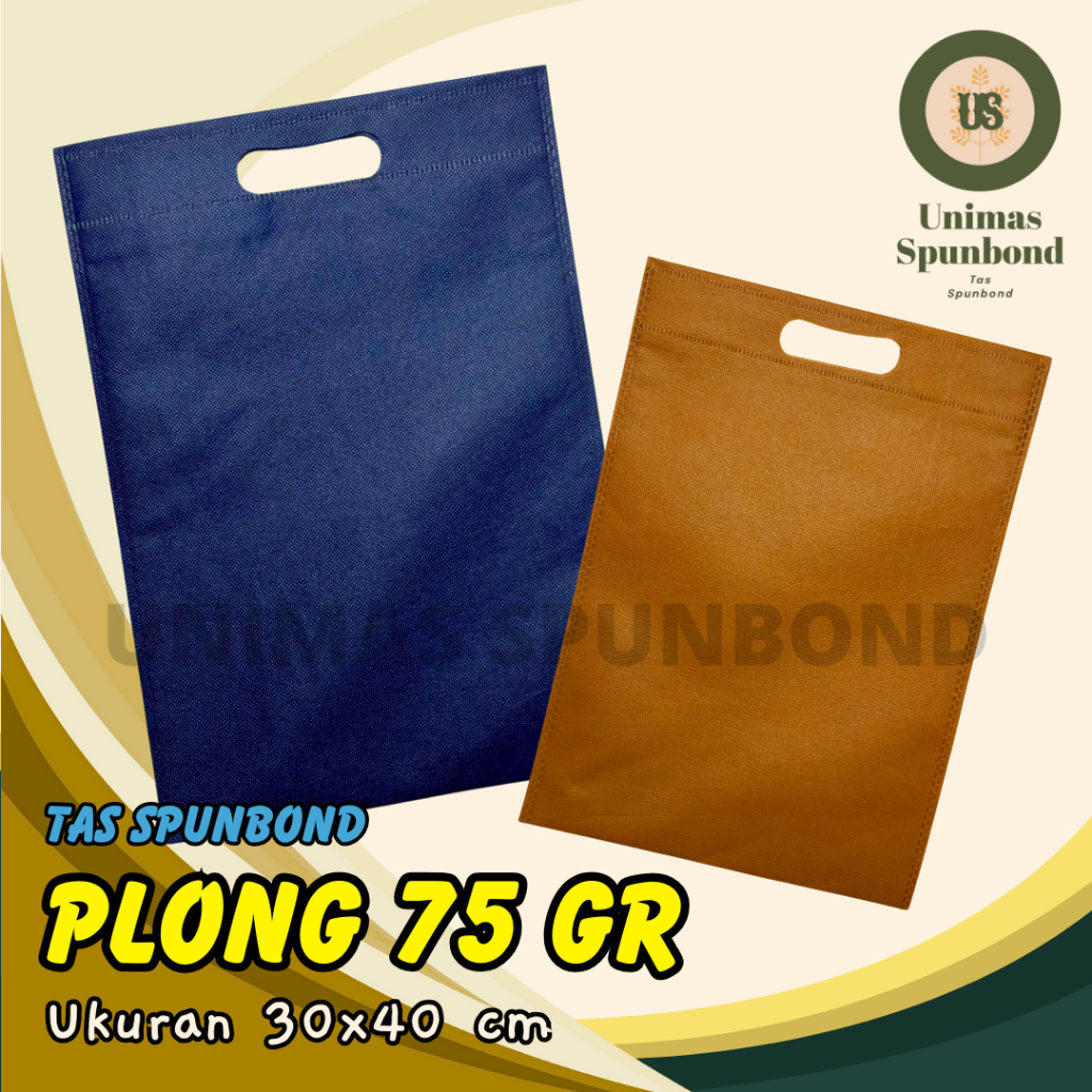 

TAS SPUNBOND PLONG (OVAL) 30X40 CM 75GR POLOS UNTUK TAS SOUVENIR, SYUKURAN, MENGENANG, PROMOSI, BANSOS,DL