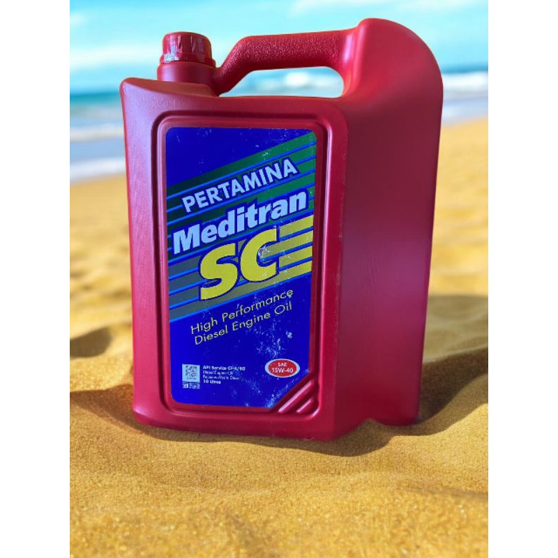 Oli mesin mobil Diesel Meditran SC-40 galon 10 liter