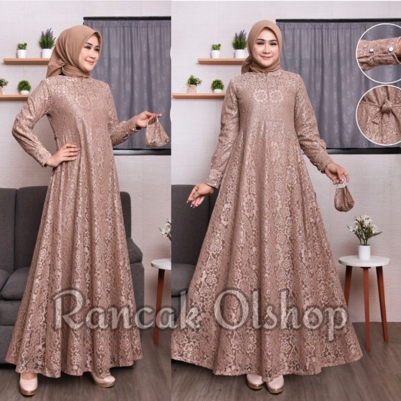 GAMIS MAXY BRUKAT JUMBO M L XL XXL 3XL DRES PESTA BAJU GAMIS KONDANGAN PESTA WANITA
