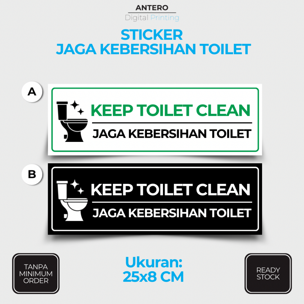 STIKER JAGA KEBERSIHAN TOILET | STIKER PETUNJUK JAGA KEBERSIHAN TOILET | STIKER VINYL TAHAN AIR