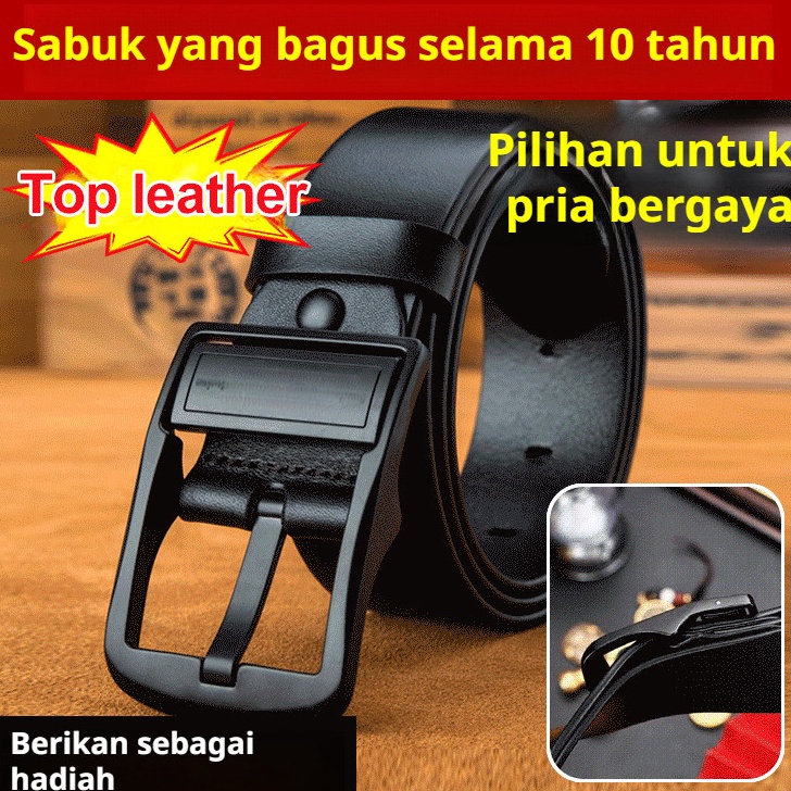 KODE A34Q Sabuk Gesper Pin Kasual Sabuk Pria Ikat Pinggang Gesper Pin Pria Sabuk Kasual Bisnis Sabuk