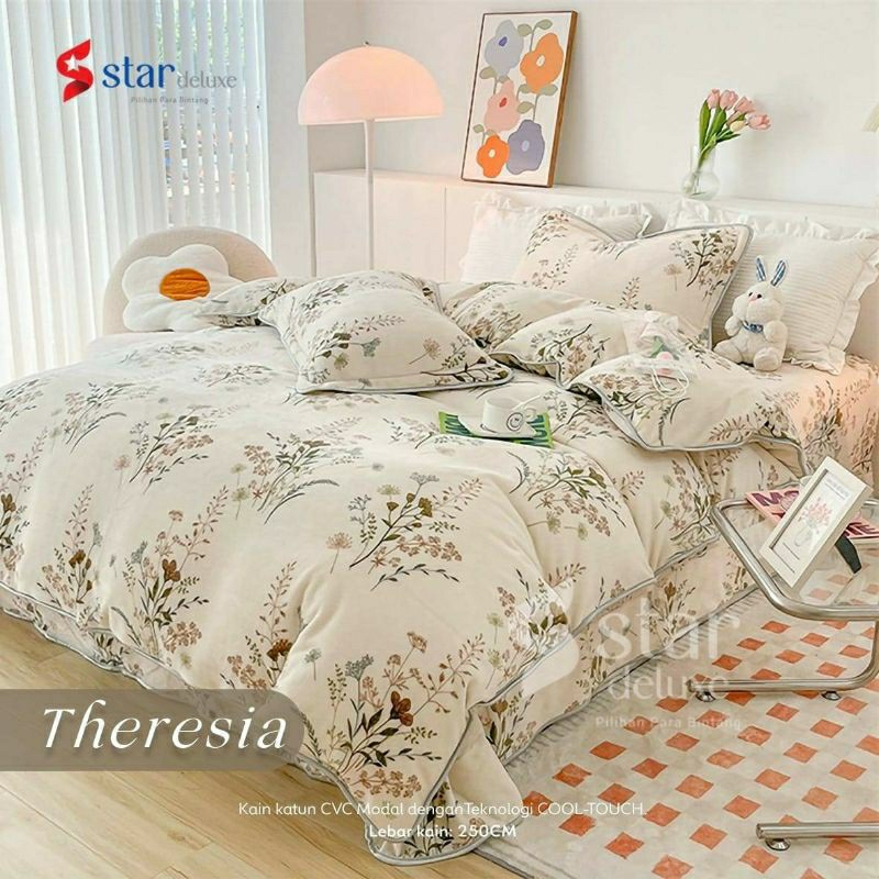SPREI SET KATUN LOKAL PREMIUM MOTIF THERESIA