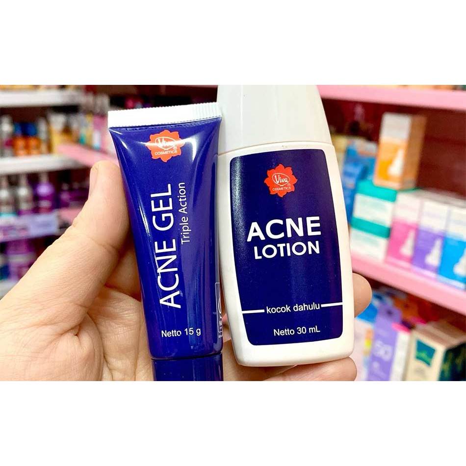 viva acne series-viva gel &lotion acne-viva gel 15gr-viva acne lotion 30ml-perawatan kulit berjerawa