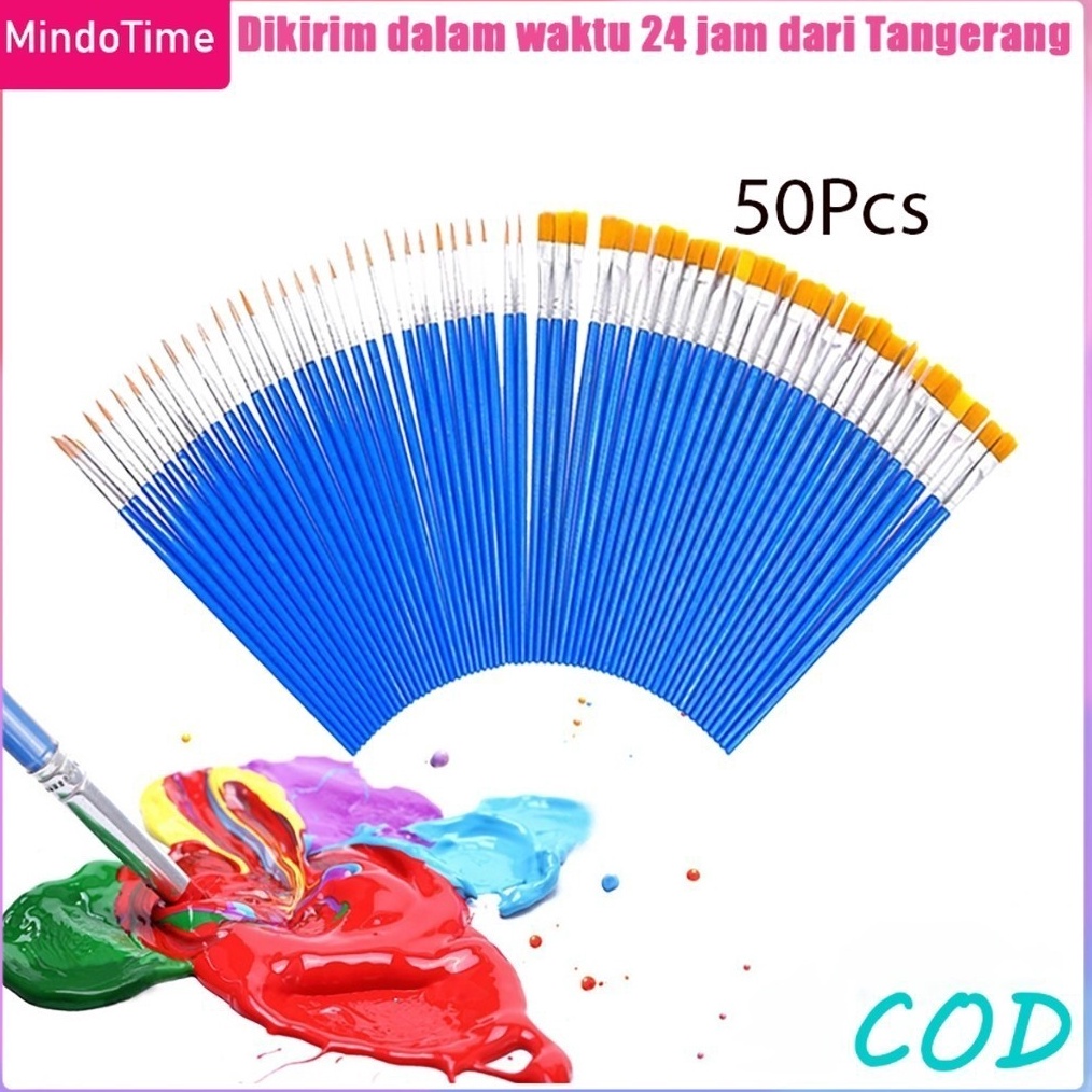 

KODE O83J 5Pcs BrushKuas Cat Air BulatDatar Kuas Kecantikan Set Kuas Cat MinyakNilonKerBiru Mindo