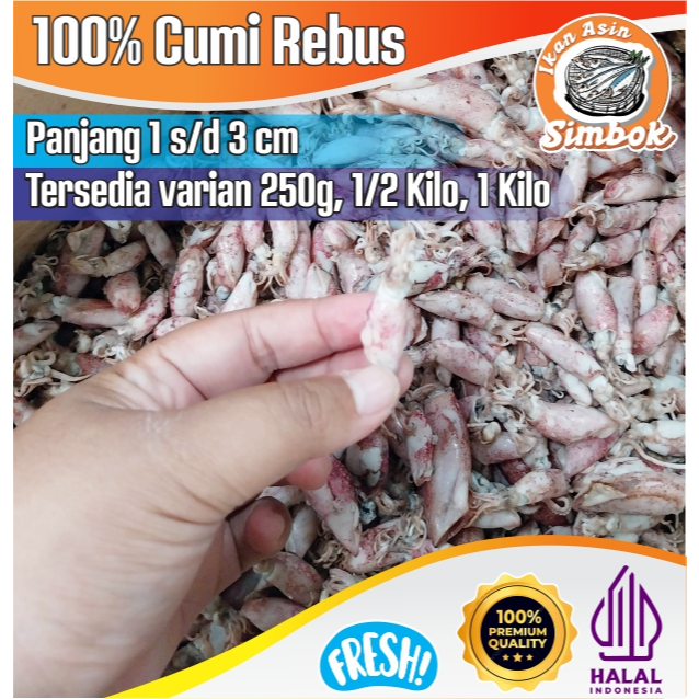 

Ikan Asin Baby Cumi / Cumi Asin / Cumi Rebus Tersedia Berat 250, 500, 1000 Gram