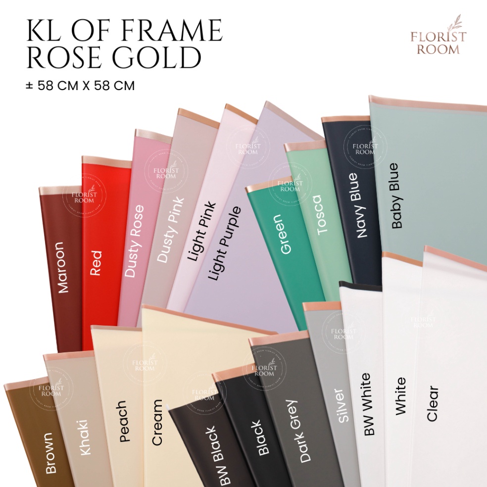 

Garansi Tidak Rusak SHOPEE ONLY 2 lembar KL of Frame Colour Rose Gold Wrapping Pembungkus Bunga Cellophane Korean Buket