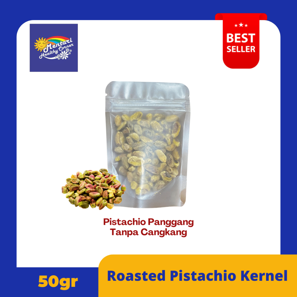 

Roasted Pistachio Kernel 50gr / Kacang Pistachio Panggang Kernel 50gr (Tanpa Cangkang)