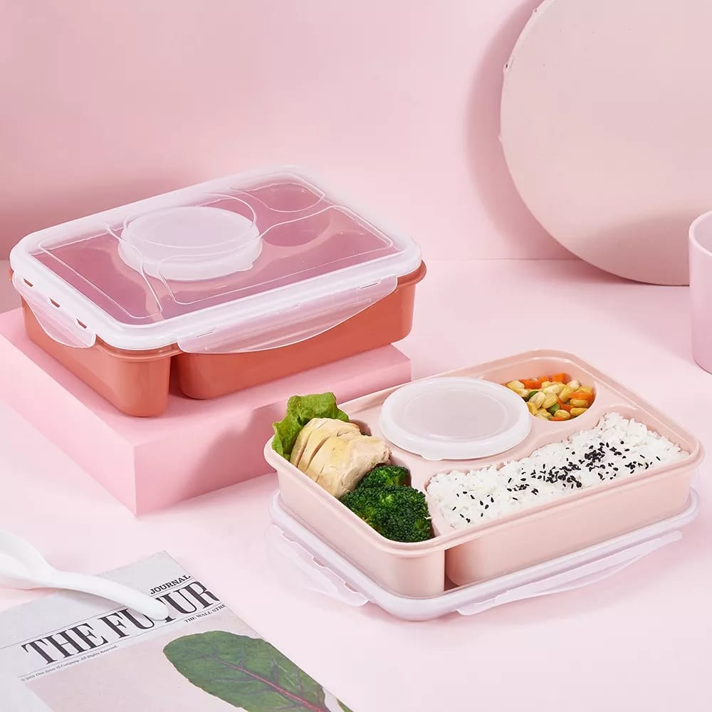 LUNCH BOX 4 SEKAT SUP LUNCH BOX KOTAK MAKAN BEKAL ANAK SEKOLAH KERJA KANTORAN PIKNIK BENTO SET JL-53