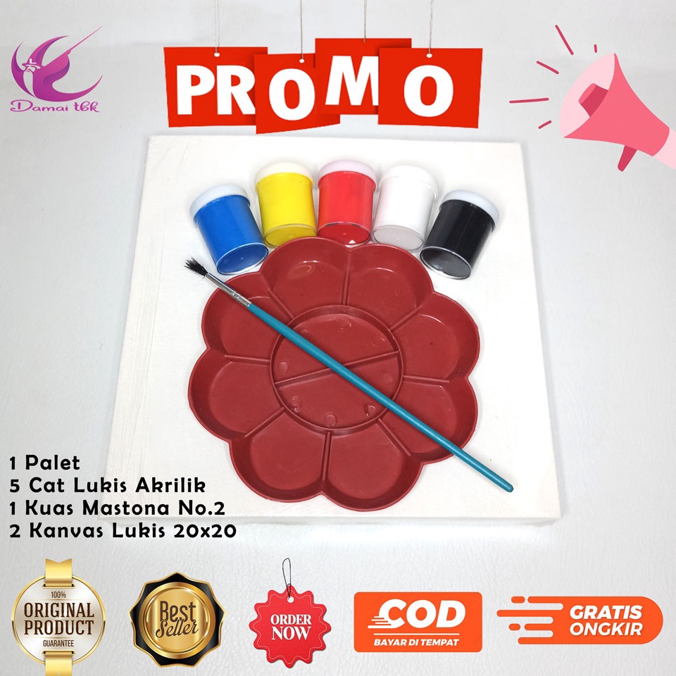 

Serbu Sekarang Paket Kanvas Lukis K2 2 Buah kanvas lukis 2x2 5 Cat Free 1 Palet 1 Kuas Mastona No2