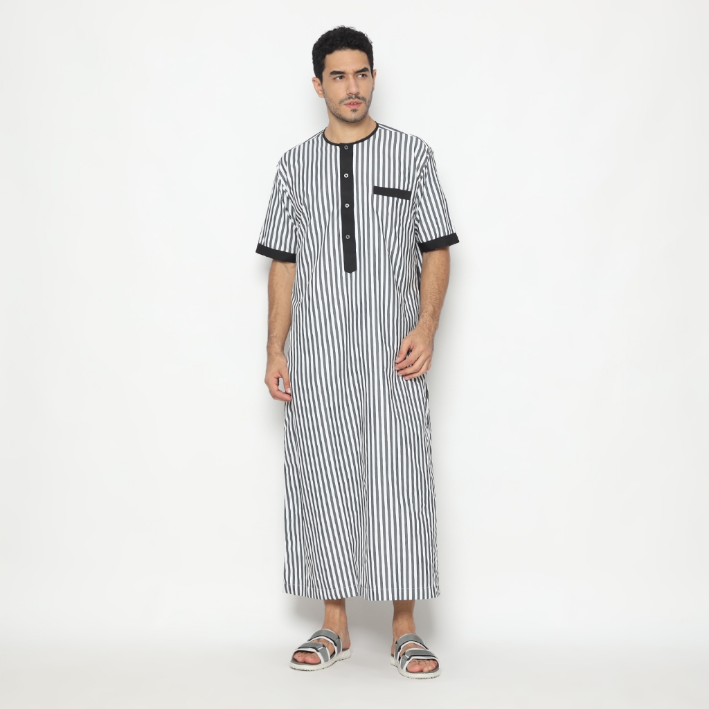 PAKET HEMAT SHOHIB GAMIS PRIA DUBAI LIRIS LENGAN PENDEK KEKINIAN