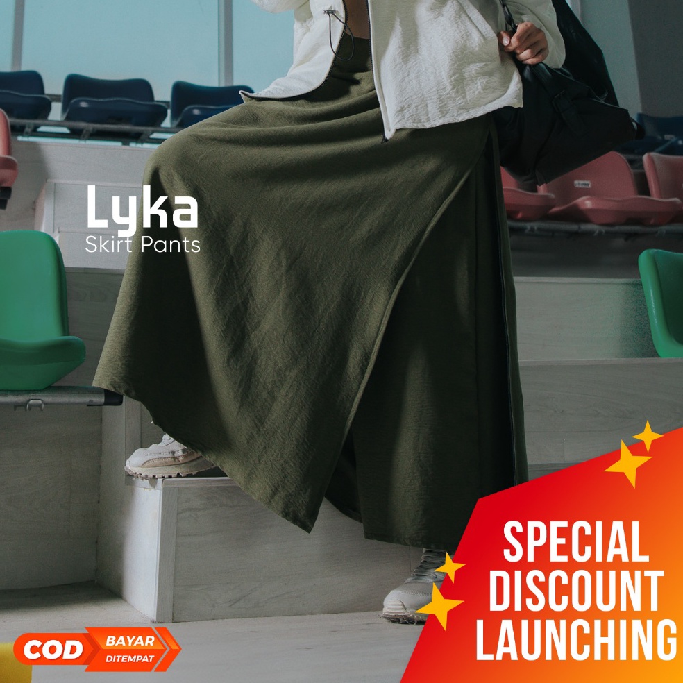 KODE E62T Jilbrave Lyka Skirt Pants Rok Celana Olahraga Wanita 2 in 1 Rok Bawahan Outdoor Sport Musl