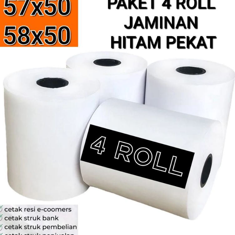

Promo Meriah 4 ROLL KERTAS CASH REGISTER THERMAL STRUK 57X5 58X5 PRINTER 58MM