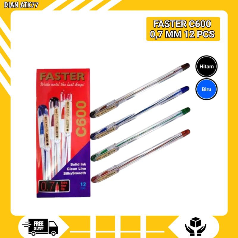 

Bolpoin Faster C600 [12 Pcs] Pen Faster 0.7 mm