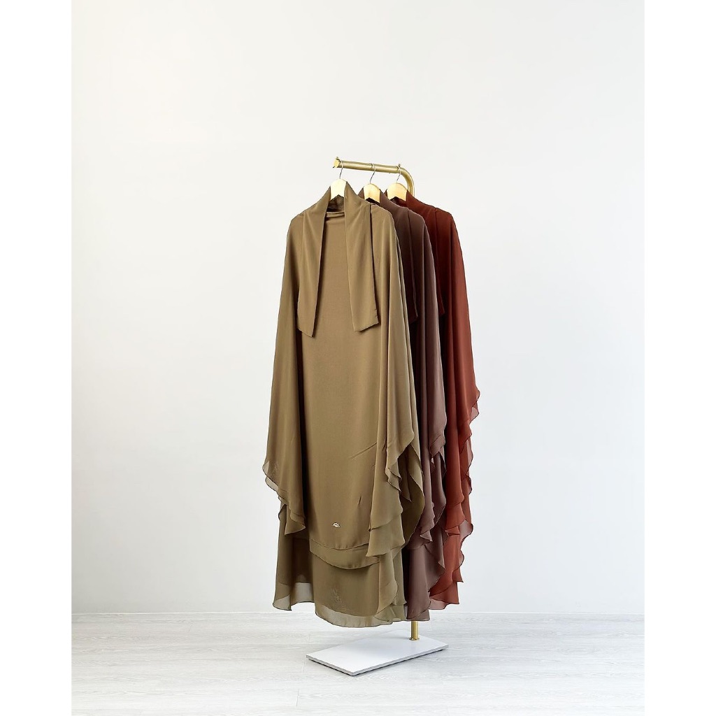 Chiffon Double Layers Khimar by Abaya Malikah