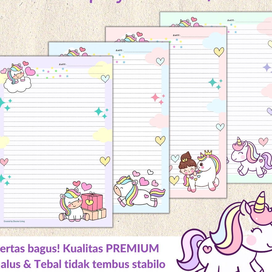 

Bonuskan UNICORN little Pony Loose leaf Isi Kes File binder A5B5 Tebal Refill Map Binder Grid Dotted Blank Garis Kotak Titik Polos Color Warna Lucu CHESTER LIVING