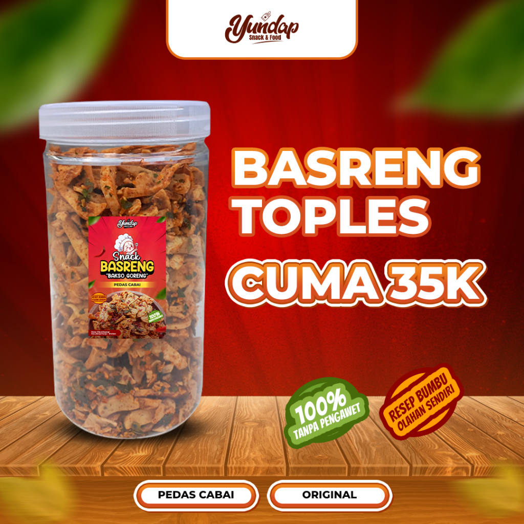 

Basreng Extract Daun Jeruk Premium Kemasan Toples - Yundapsnack (Bisa COD)