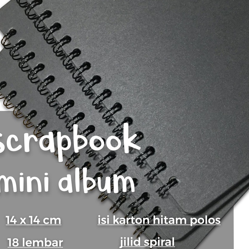 

HJ6 scrapbook m photo album black hitam rounded square kotak by tat tet tot