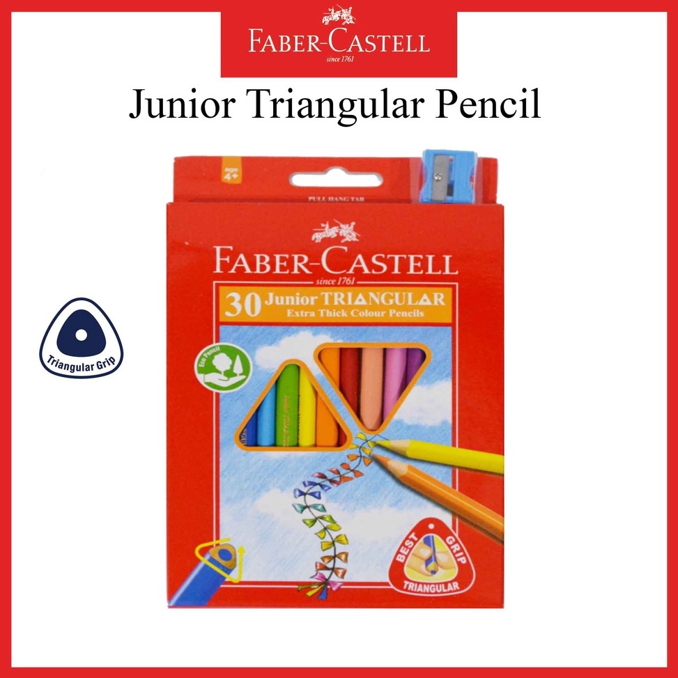 

KODE G92V Pensil Warna Faber Castell Junior 3 Warna Junior Triangular Colour Pensil Untuk Anak TK Gratis Rautan