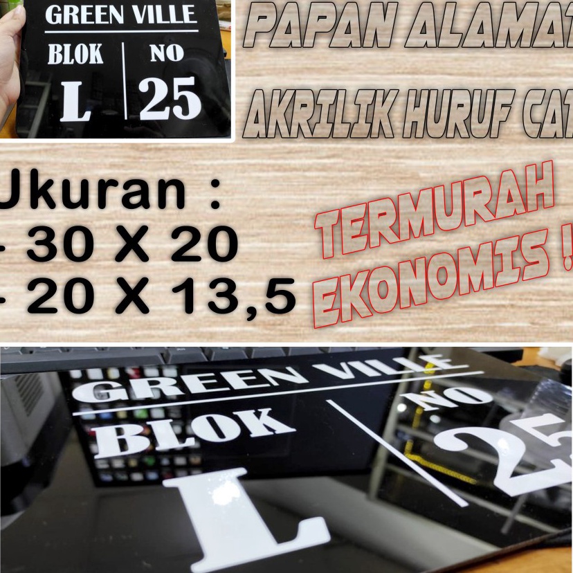 

DISCOUNT Papan Acrylic Akrilik nomor rumah TERMURAH EKONOMIS HARGA PROMO