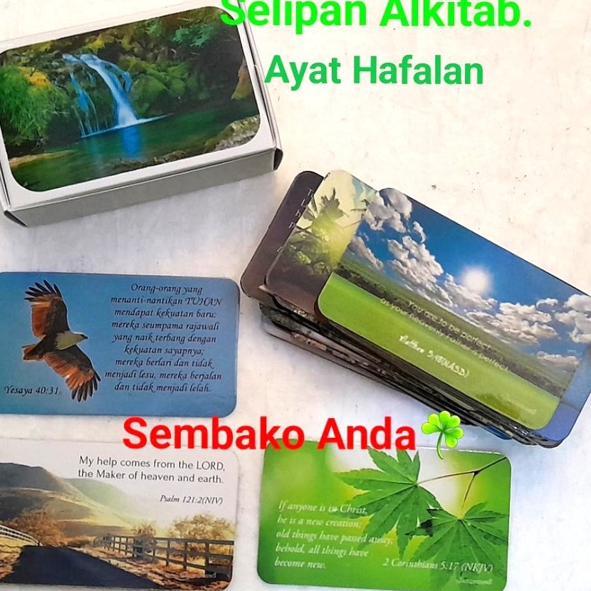 

Istimewa Kartu Ayat Hafalan Alkitab 2 Bahasa Inggris Indonesia Firman Allah Selipan buku ayat Alkitab Bookmarks Pembatas buku