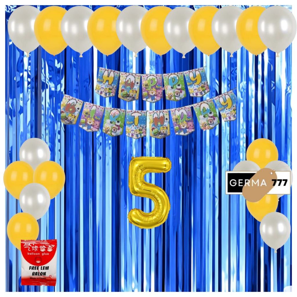 Paket Dekorasi Pesta Ulang Tahun Anak Banner Happy Birthday Peroro Kuromi Hello Kitty Balon Ultah