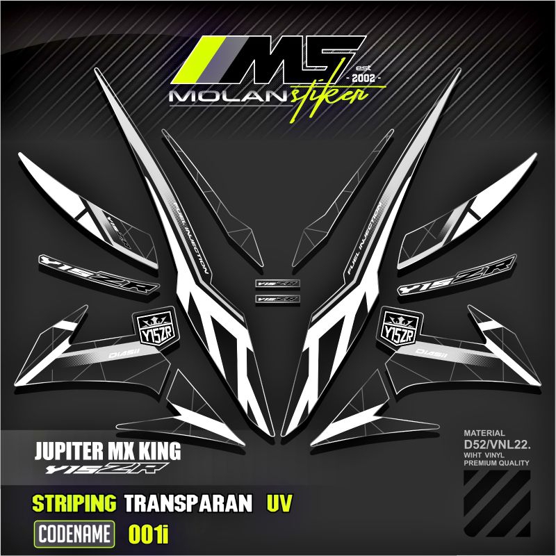Decal Sticker Striping Variasi Transparan Uv Mx King 150 Yamaha Jupiter Mx King 150 Y15ZR Y16ZR SNIP