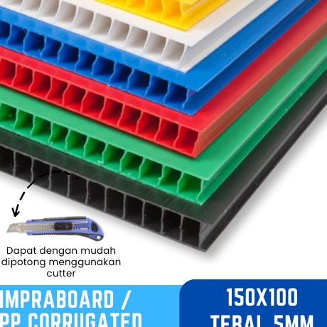 

FG2 Kilat Impraboard PP Corrugated Infraboard Tebal 5mm Ukuran 15x1cm