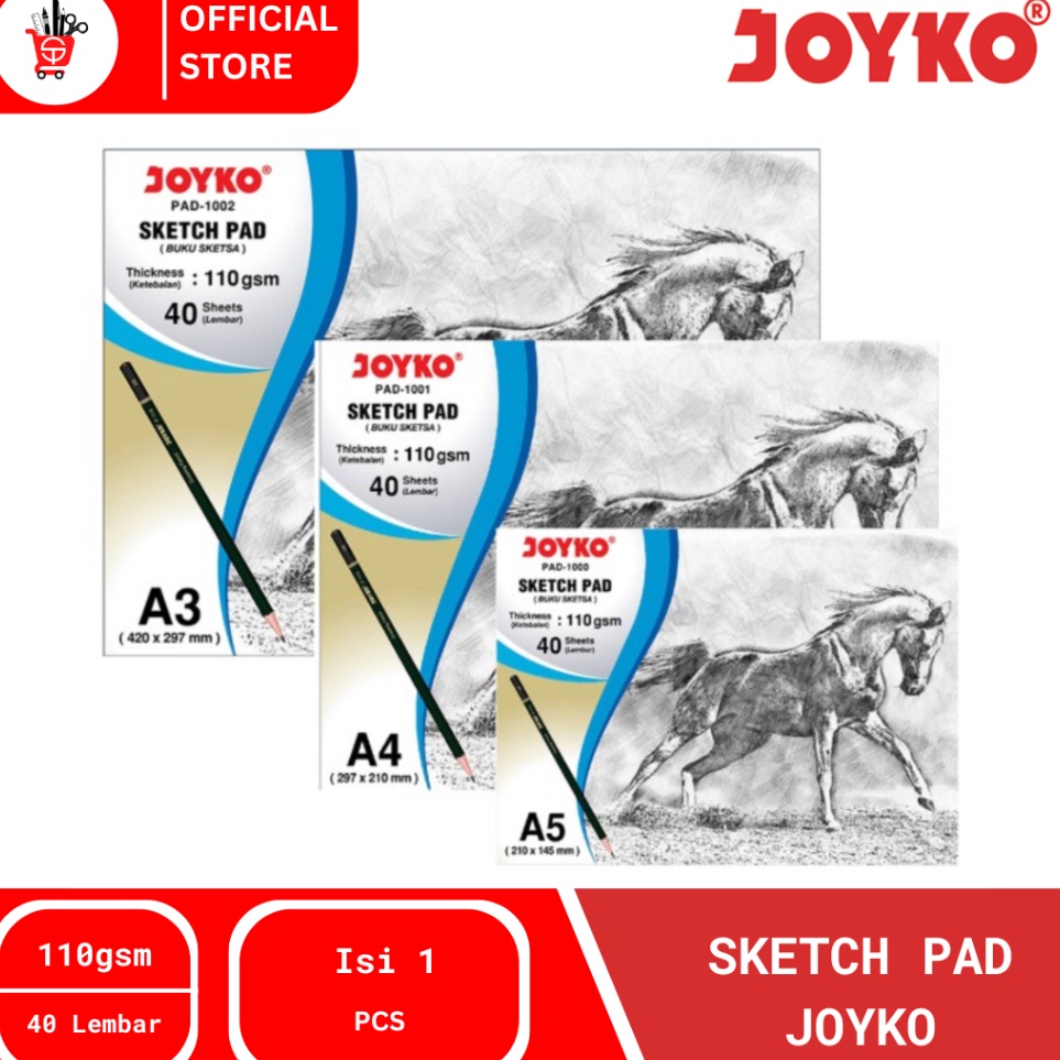 

Serbu Sekarang Buku Gambar Sketch Pad Joyko A5 A4 A3 1 PCS