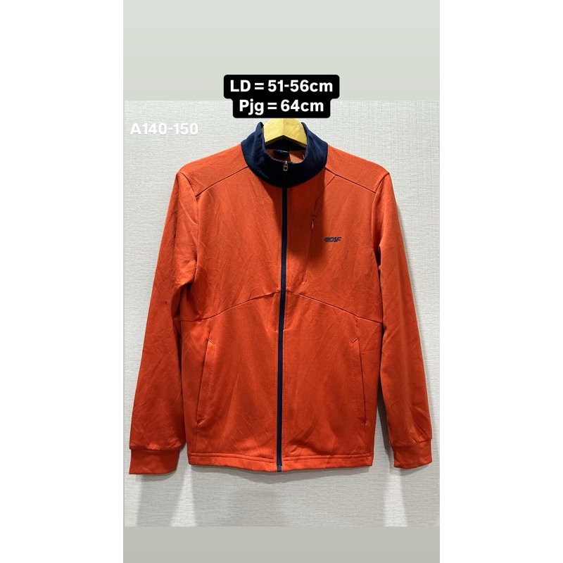 [A140-150] PRELOVED LECAF TRACKTOP JAKET OLAHRAGA OUTDOOR ORANGE PRIA