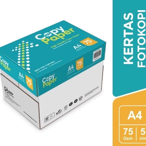 

HJ6 Kes HVS A4 75 grm 75Gr Copy Paper Putih Isi lembar 75 Gsm 1 Rim
