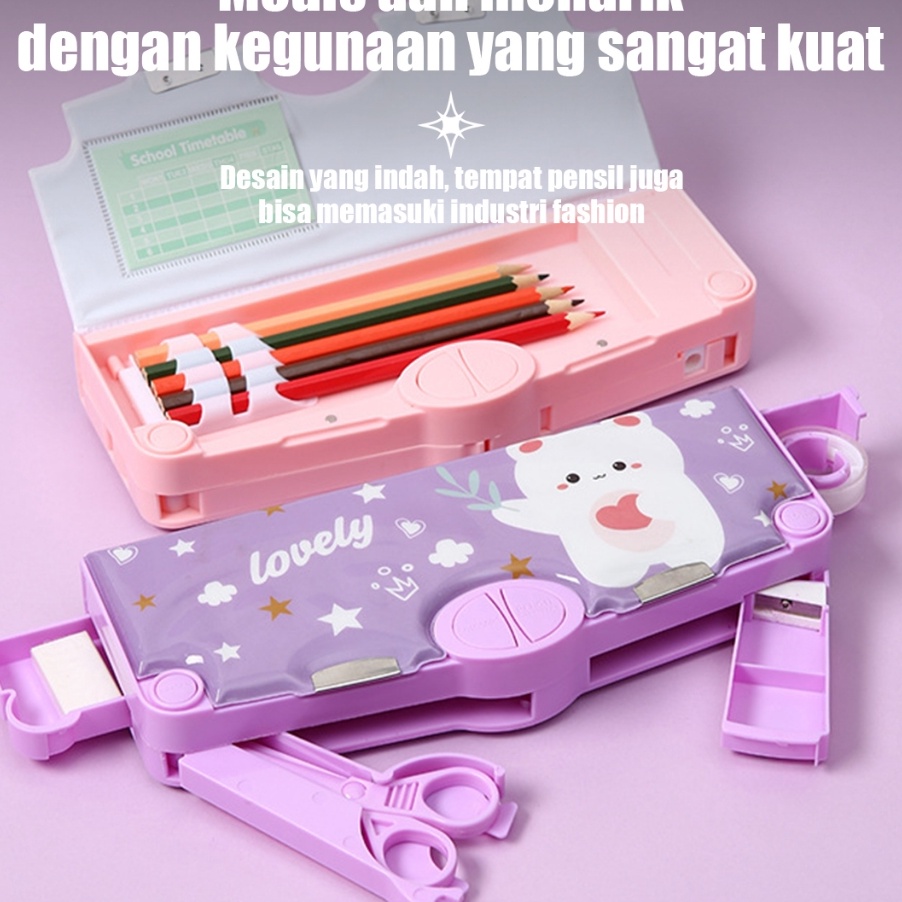 

SPESIAL MATOUGUI Kartun Beruang Pensil Case Tempat Pensil Multifungsi Motif Unicorn Dinosaurus Astronot Untuk Anak