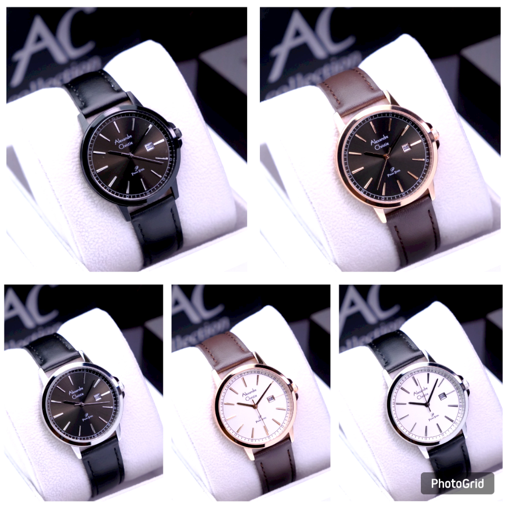Jam Tangan Wanita AC Alexandre Christie 1014 Original - Tali Kulit - Garansi Resmi 1 Tahun