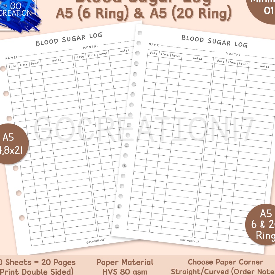 

Tawaran Buku Planner Kes Binder Blood Sugar Gula Darah Tracker Simple Mmalis A5 ring 2 dan A5 ring 6