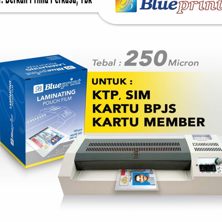 

Gila Plastik Laminating Film Panas BLUEPRINT Laminating Film 25 Micron ID KTP