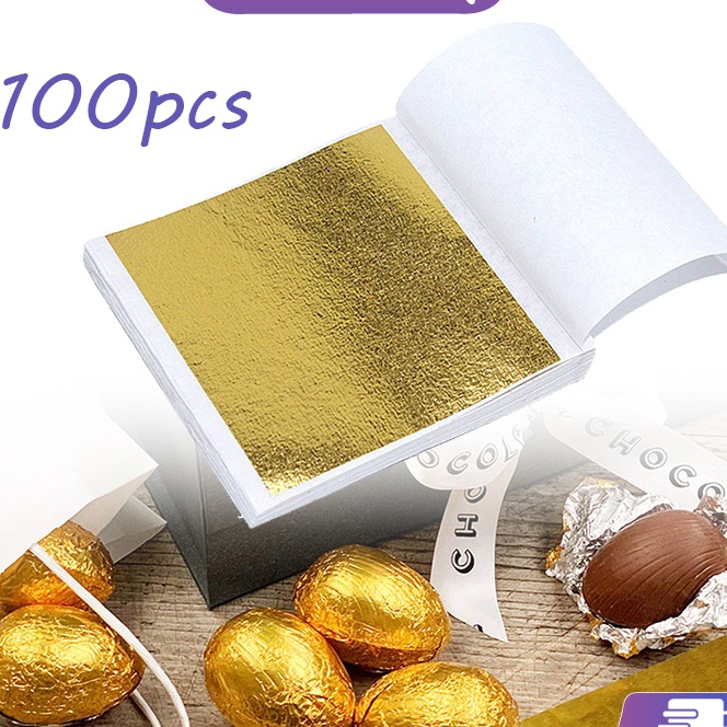 

Termurah 1pcs Kes Emas Dekorasi Kes Foil Gold Gold Leaf 24K Paper Kes Gold Foil Leaf Gilding