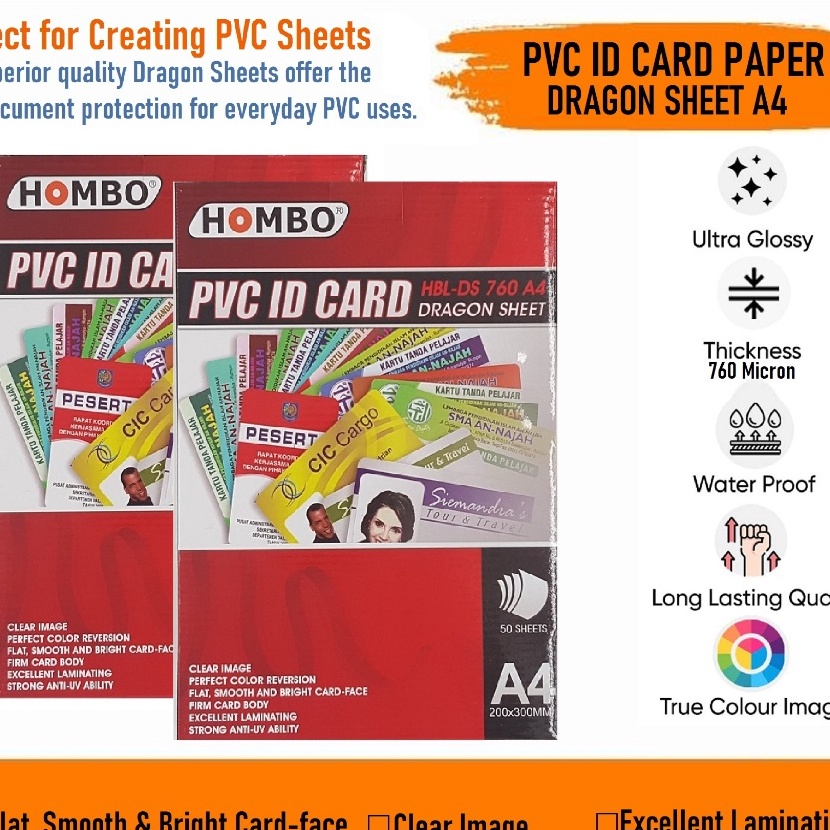 

KF7 Kes PVC Bahan ID Card Instan A4 Kes PVC ID Card Cutter Dragon Sheet PVC Sheet Card Printing Print Kartu Kes Cetak Kartu