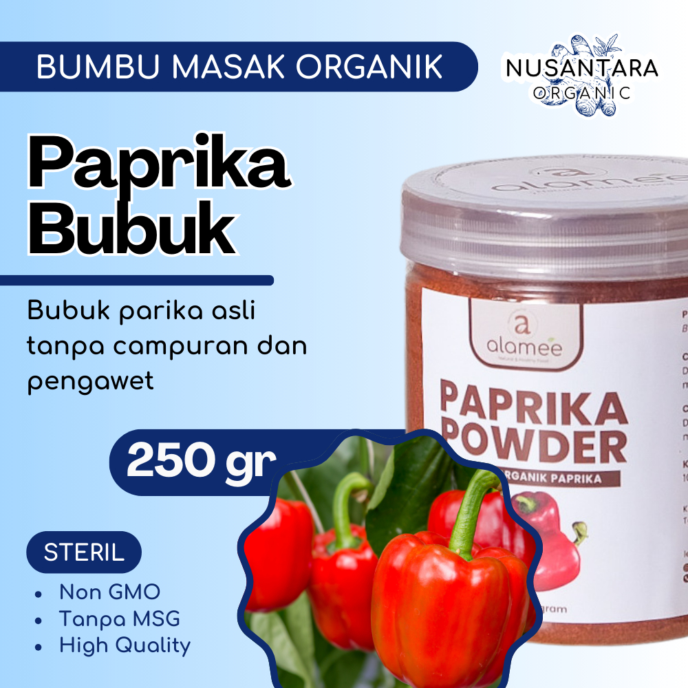 

ALAMEE Bubuk Paprika Toples 250 gram Bell Pepper Powder Bumbu Masak Dapur Organik Rempah Rimpang