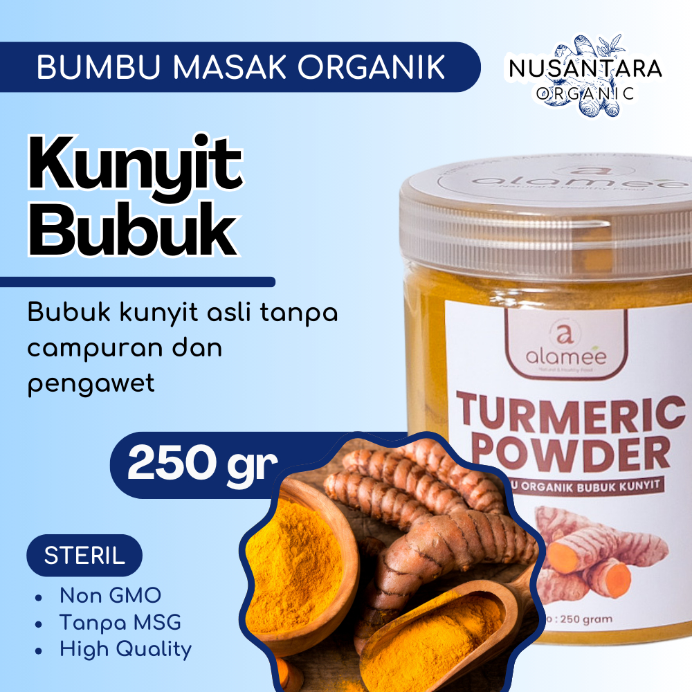 

ALAMEE Bubuk Kunyit Toples 250 gram Turmeric Powder Bumbu Masak Dapur Organik Rempah Rimpang