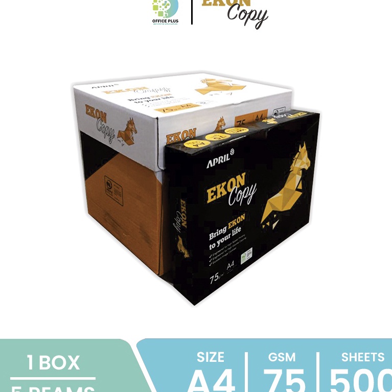 

FG2 Ekon Copy Paper Kes HVS A4 75 gsm 1 BOX Instant Sameday