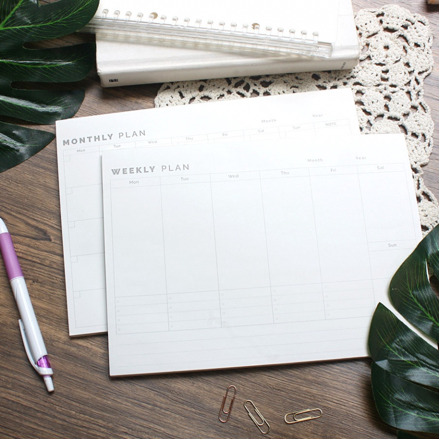 

Terbatas PANMOMO Weekly Monthly Planner Memopad Creativ