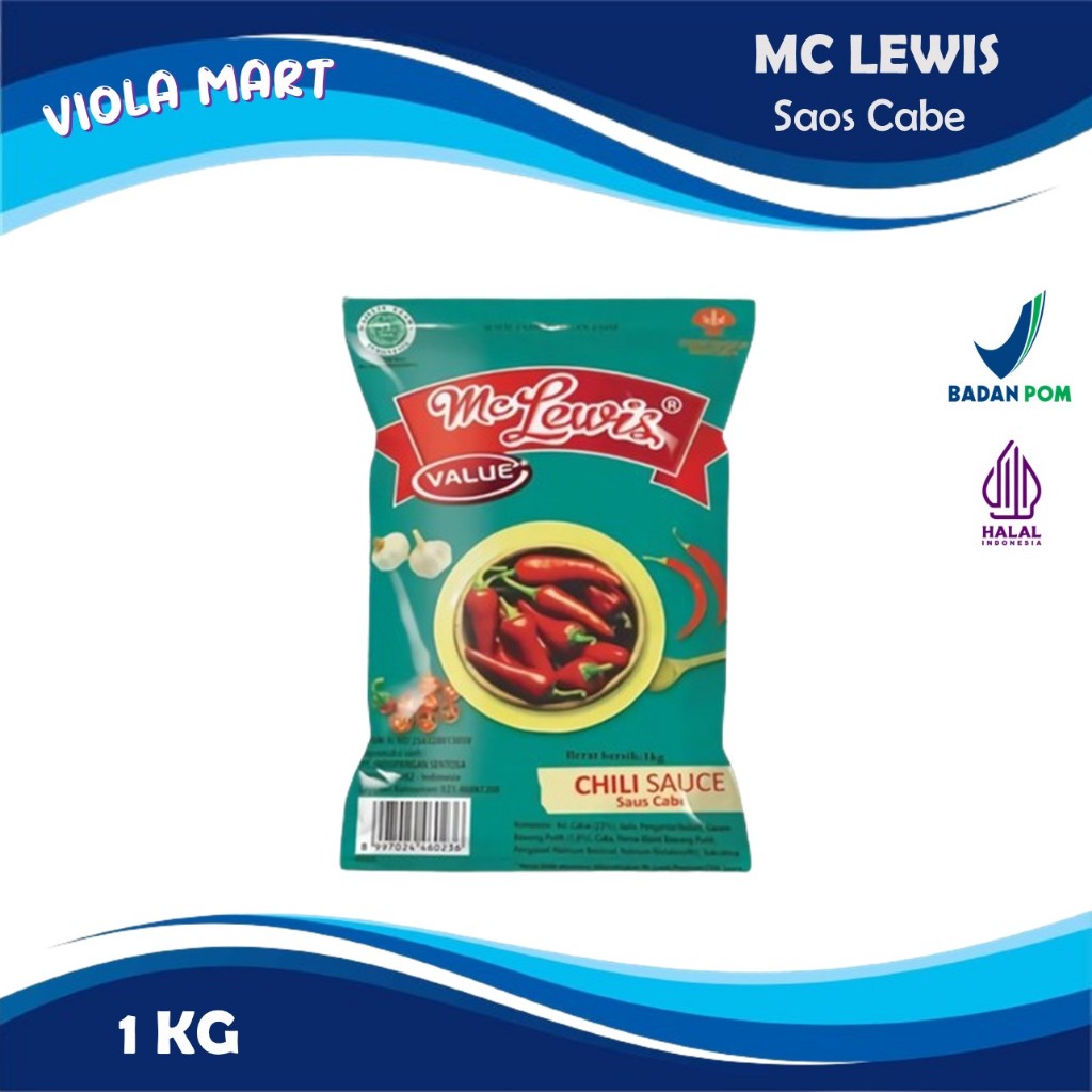 

Mc Lewis Chili Sauce Pouch 1kg / Saos Cabe Mc Lewis {Tersedia Harga Grosir}