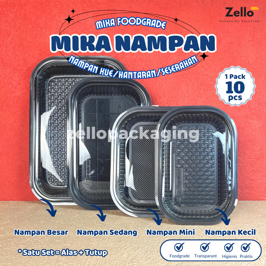 Mika Nampan Kue Cake Makanan Tray Sesarahan Plastik Hantaran Size Besar Sedang Kecil Mini Isi 10 Pcs