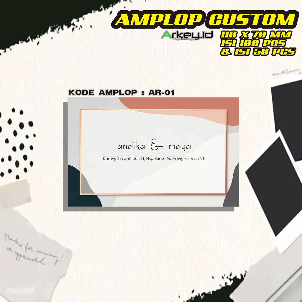 

Amplop custom Kondangan - Cetak full warna - Free nama dan alamat - Font standar - 100 lembar