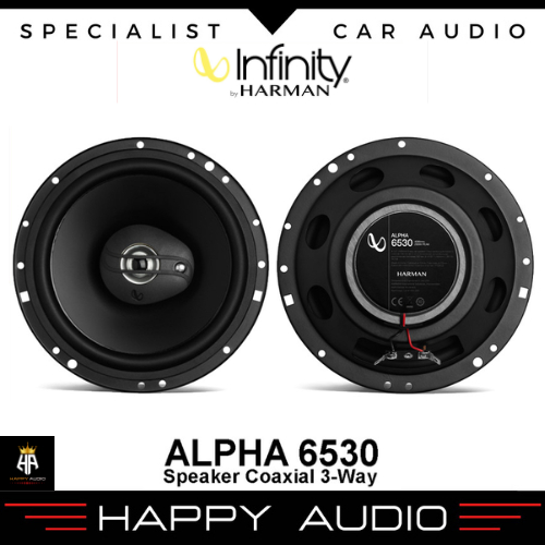 Speaker Coaxial 3-Way 6.5 Inch INFINITY by HARMAN ALPHA 6530 Mid Bass + Built in Tweeter 40 Watt RMS