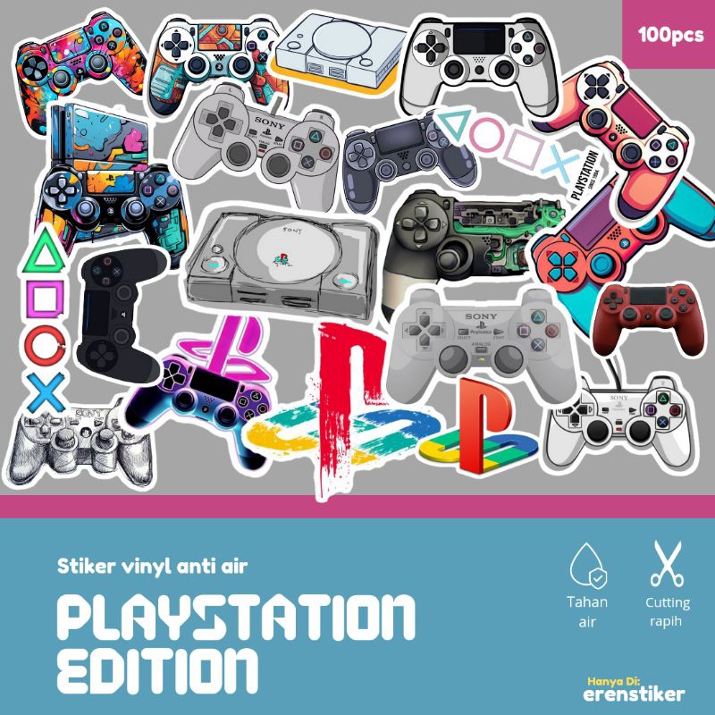 

STIKER VERSI PLAY STATION PS [ 100 PCS ] ANTI AIR STIKER KACA TUMBLR HELEM LAPTOP PREMIUM
