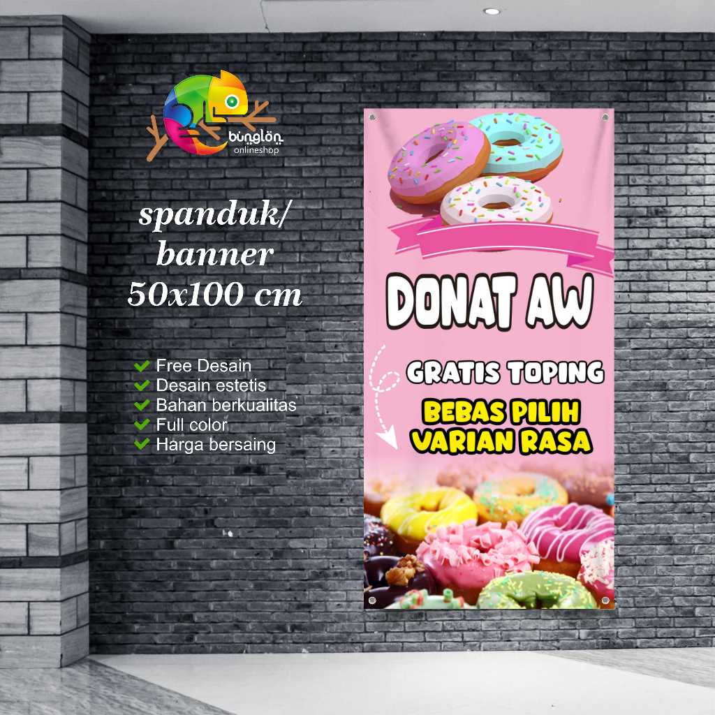 Cetak Spanduk Banner Donat AW