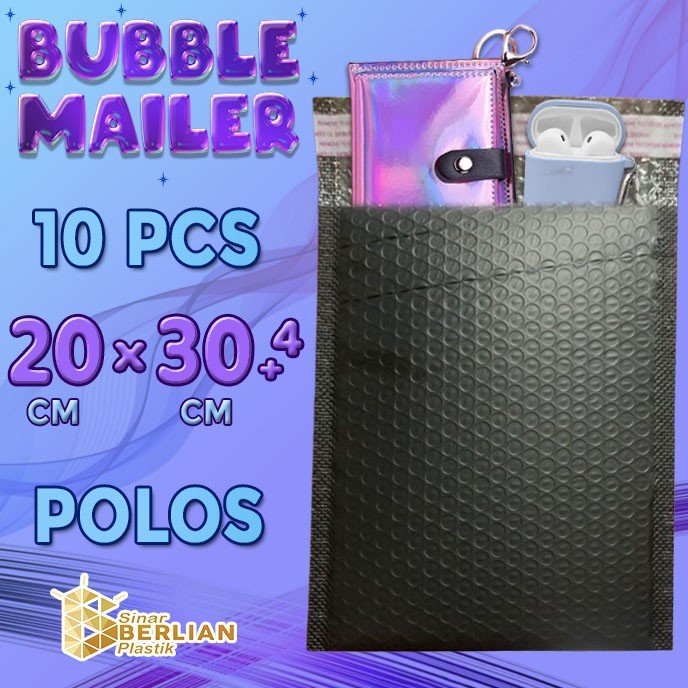 

Amplop Bubble Mailer Wrap Polos Hitam Premium Quality 20x30+4 - 10 PCS