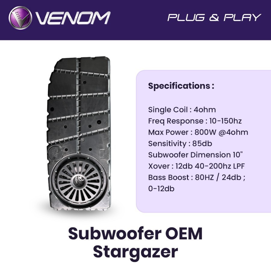 Subwoofer Aktif Venom Subwoofer Mobil Diablo Stargazer OEM Looks Plug and Play